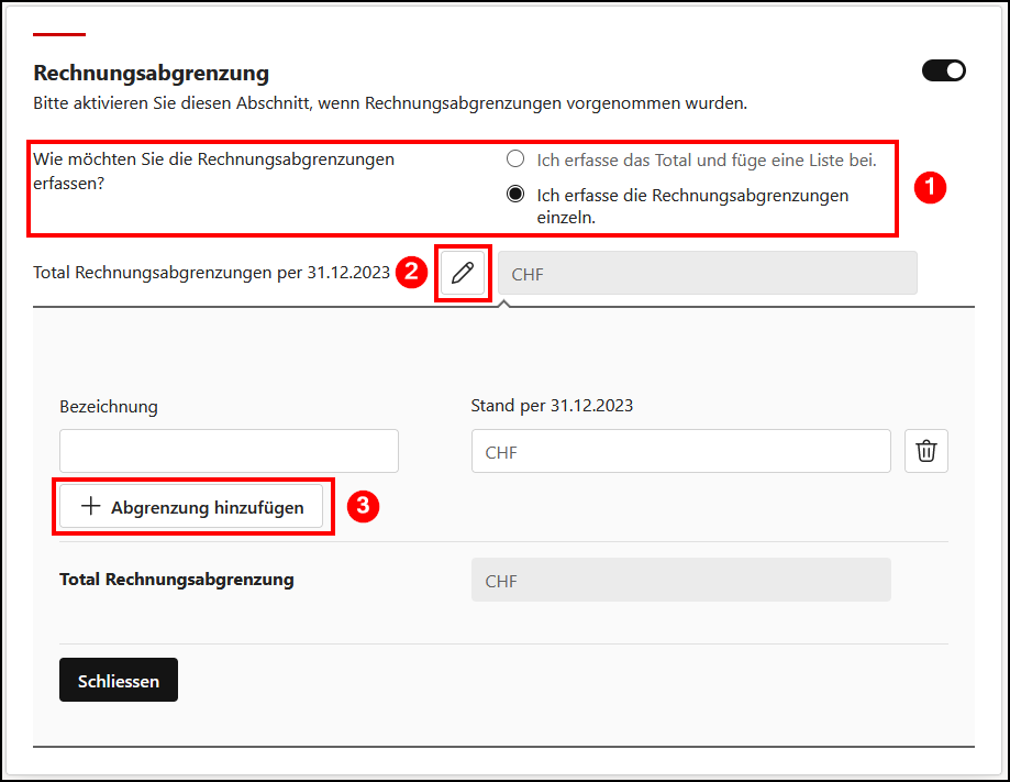 Rechnungsabgrenzung – eTax Glarus